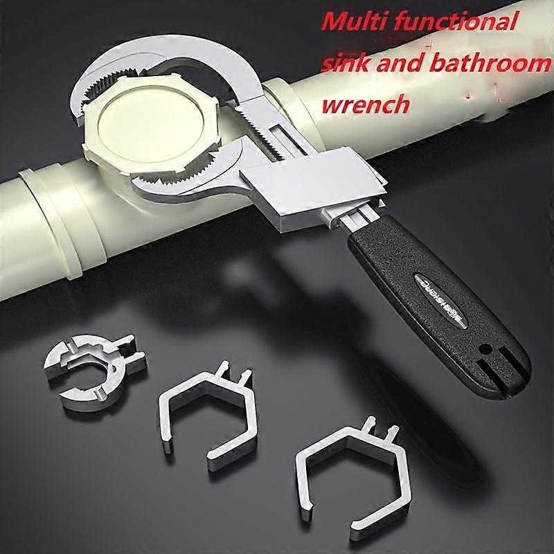 Adjustable Double-Headed Wrench Set,Adjustable Wrenche for Narrow Space, Multi-Functional Tool for Bathroom Disassembly and Assembly, Pipe Maintenance