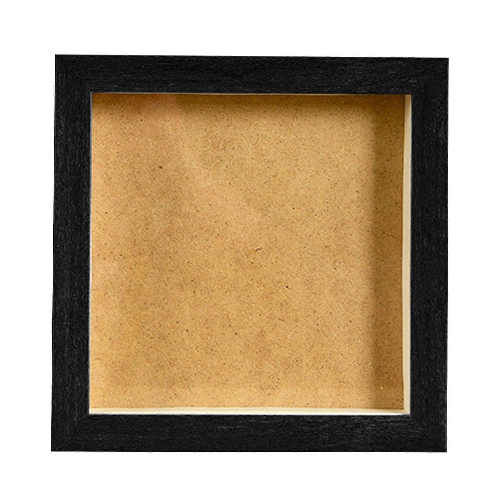 10-Inch Wooden Photo Frame Shadow Box Square Picture Holder DIY Crafts Plant Flower Shell Display Frame Desktop Decoration