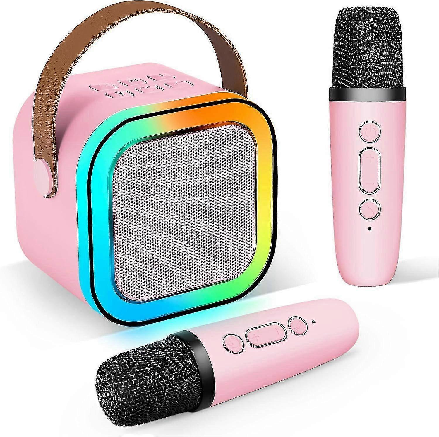 Mini Portable Karaoke Machine with 2 Wireless Microphones