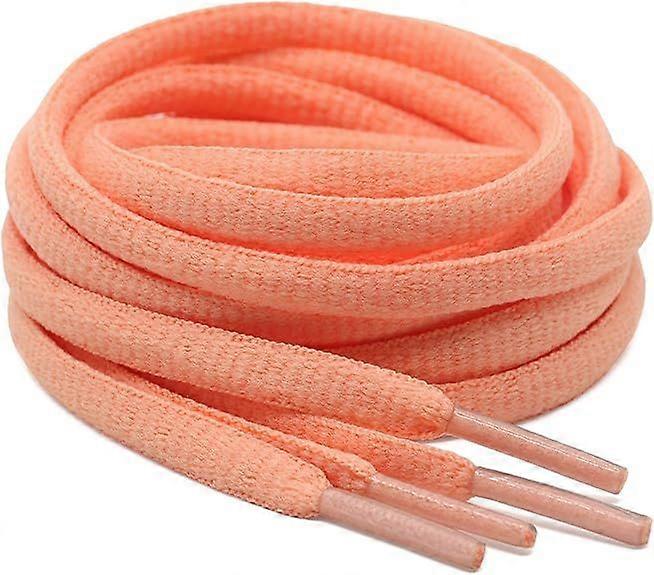 2 أزواج من أربطة الحذاء البيضاوية أربطة الحذاء الرياضية مناسبة للأحذية الرياضية / الجري ، والحبل مقاس واحدبرتقالي فاتح