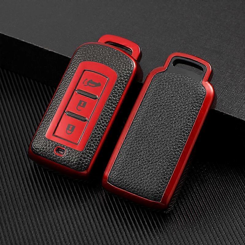 Leather TPU Car Remote Key Case Case for Mitsubishi ASX LANCER Pajero Sport Outlander Eclipse Cross Key Cover Shell Fob Accessories