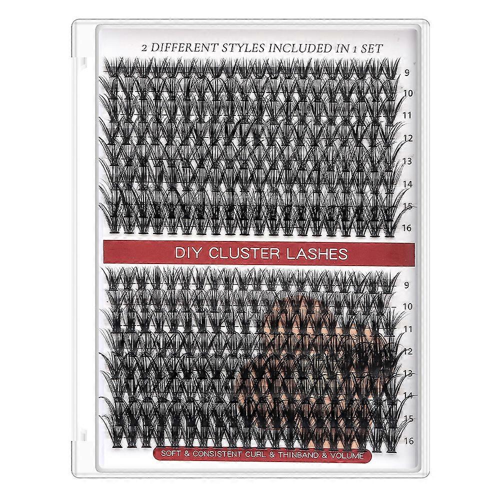 10D/80D European and American Segmented False Eyelashes - Voluminous and Natural Hot-Melt Single-Cluster Lashes