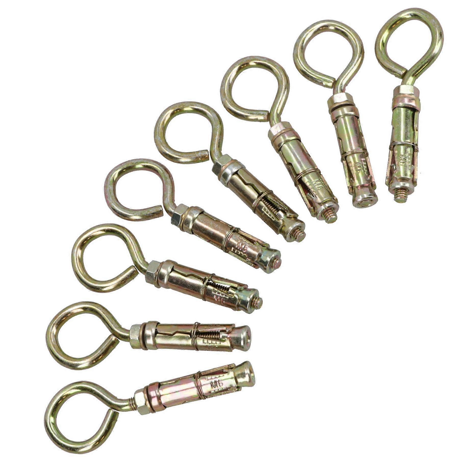 6mm Close Hook Anchor Eye Bolt Rawl Expansion Bolts Shield Wall 8 Pack