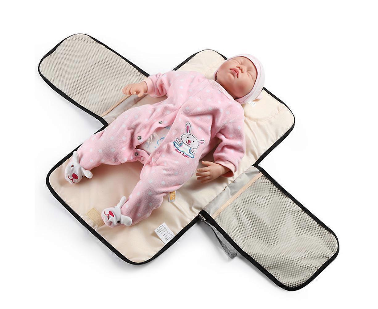Portable Diaper Changing Pad Waterproof Multi Function Baby Nappy Diaper Bag Clutch Foldable Mat - Grey