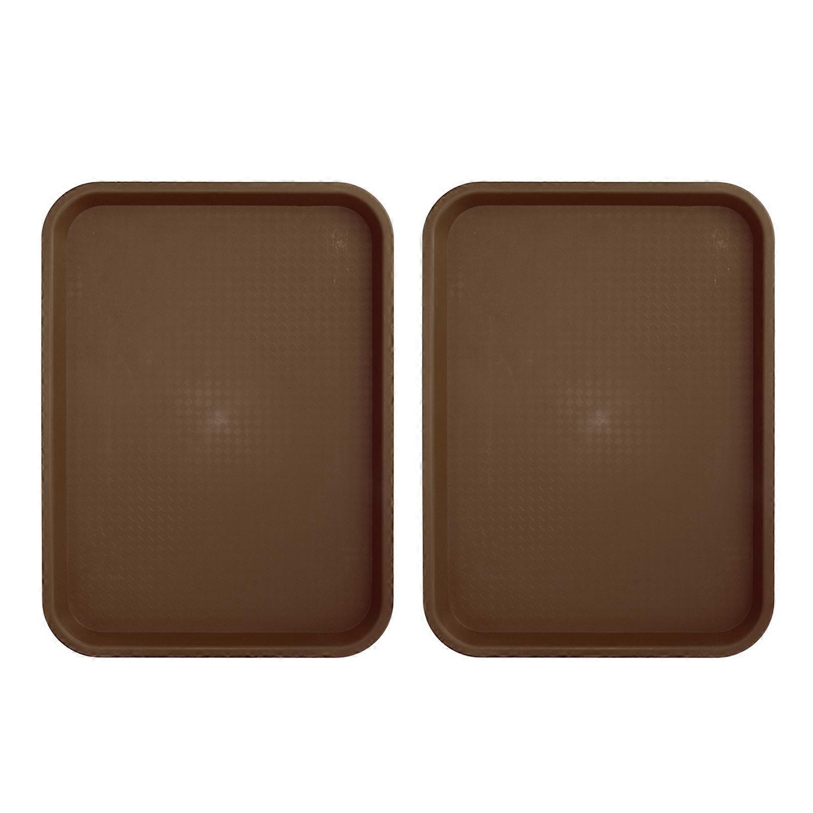 Thickened Food Trays Set of 2 for Dining Halls, Durable Plastic, Easy to Clean, 15x10 Inches, Stackable Design