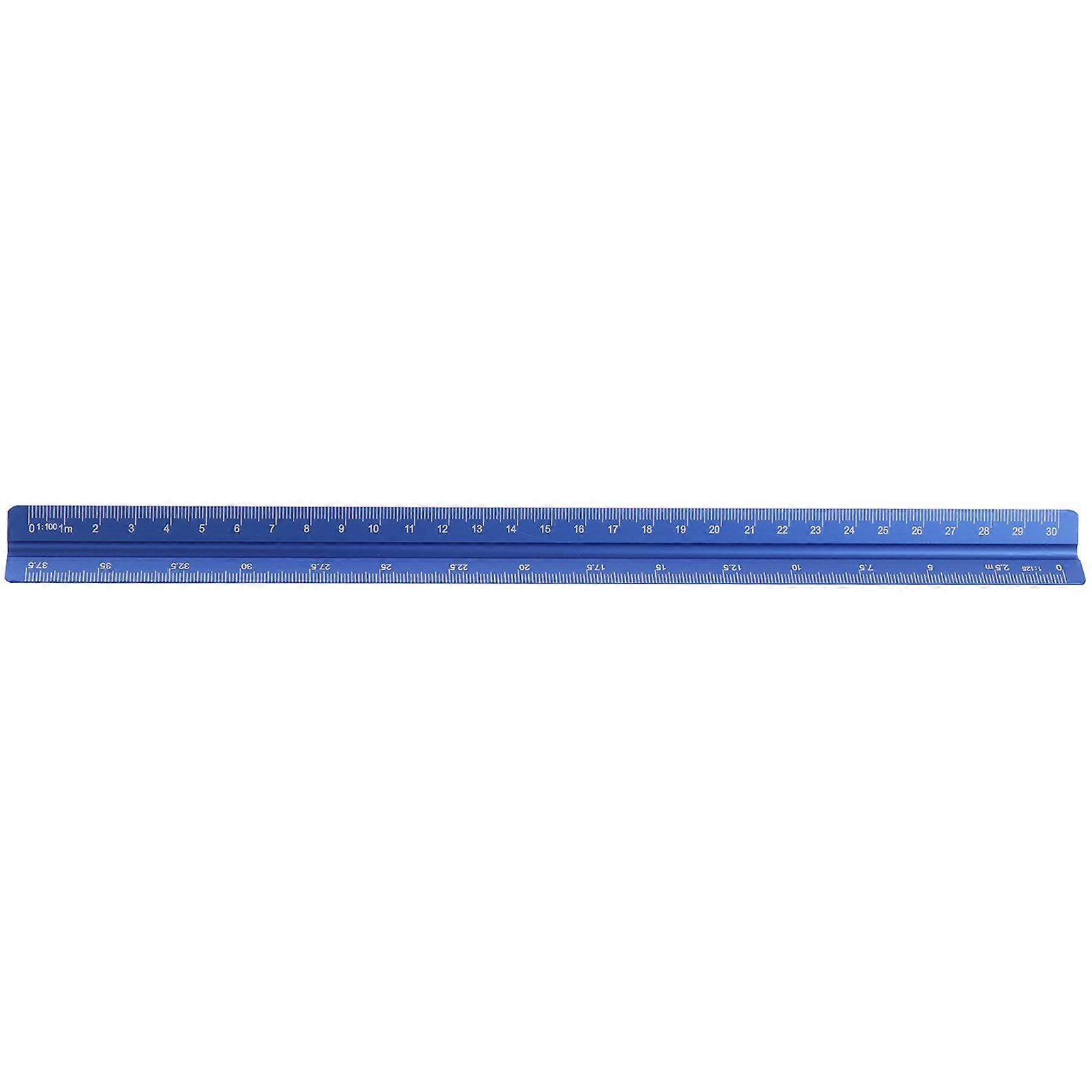Scale Ruler 30cm Triangular Ruler Metric Scale 1:20 1:25 1:50 1:75 1:100 1:125/1:100 1:200 1:250 1:300 1:400 1:500  Blue Small Scale