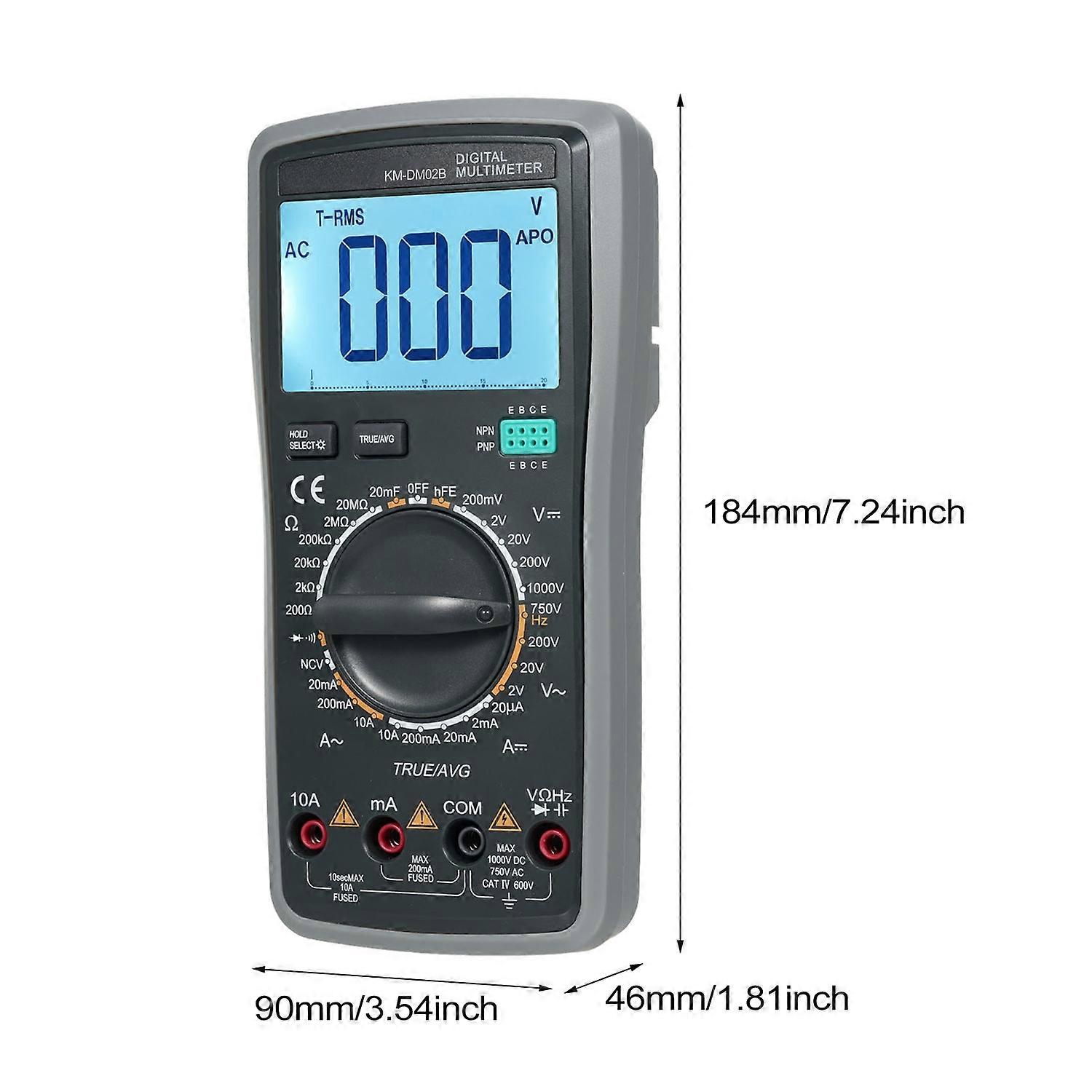 KM-DM02B Smart Digital Multimeter Auto Range 2000 zählt Universal Meter Handheld Multifunktions Te