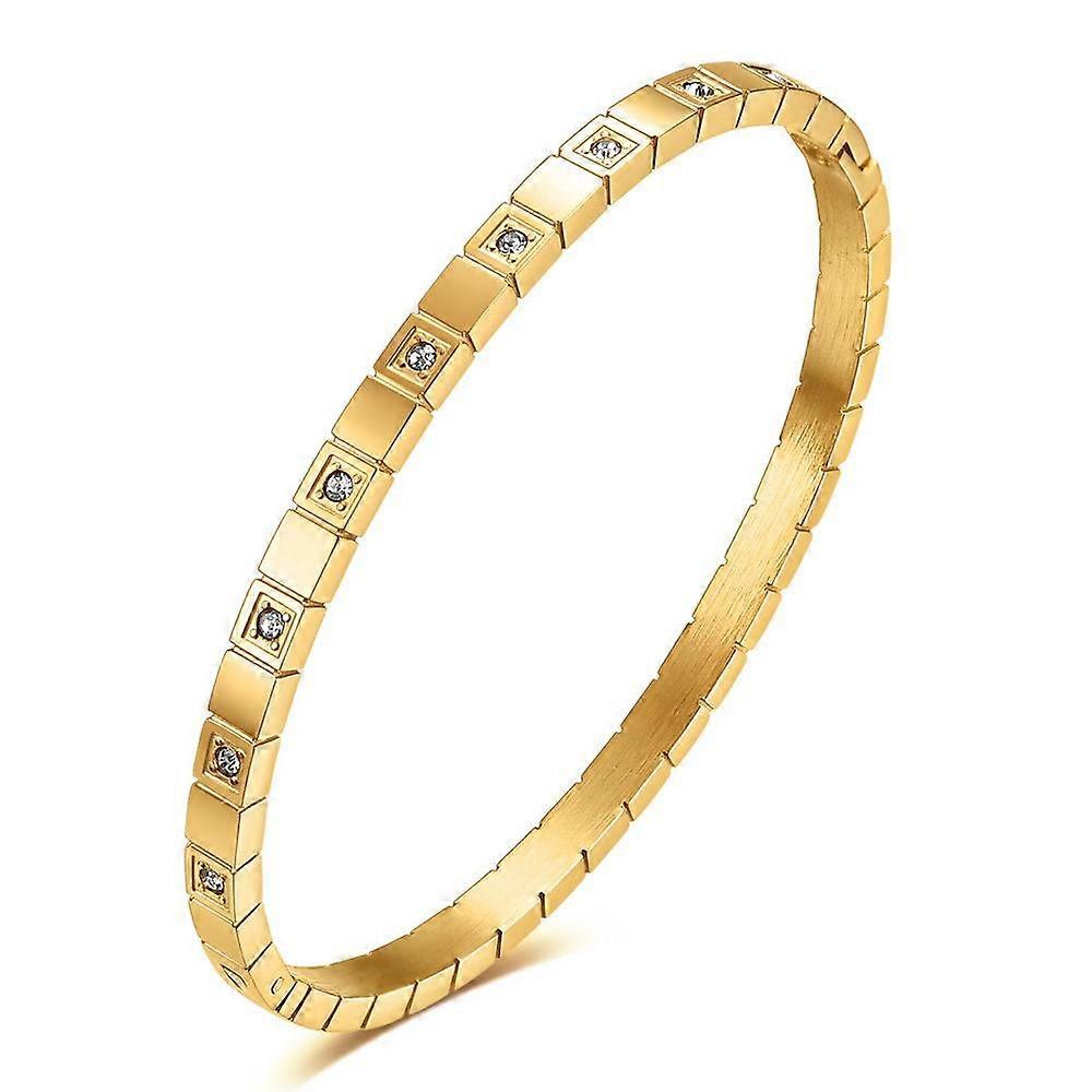 New Ins 6mm Symmetrical Square Titanium Steel Bracelet Simple Fashion Bracelet