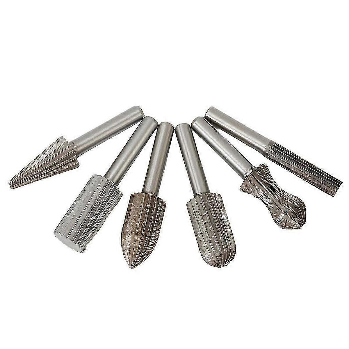 6PCS Carbide Burrs Set, Fine Carving Tungsten Carbide Burrs, Carbide Burs Rotary File Carving Grinding Bit