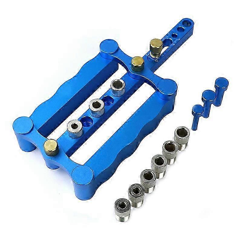 Adjustable Self-Centering Drill Guide Kit with 6mm, 8mm and 10mm Bushings (Blue)