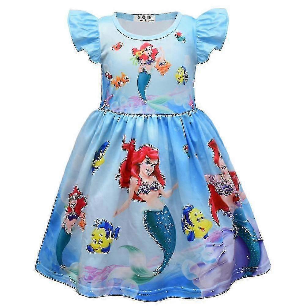Lapset Tytöt Merenneito Ariel Prinsessamekko Kesärento juhla Lyhythihainen A-linja Dresses_l03