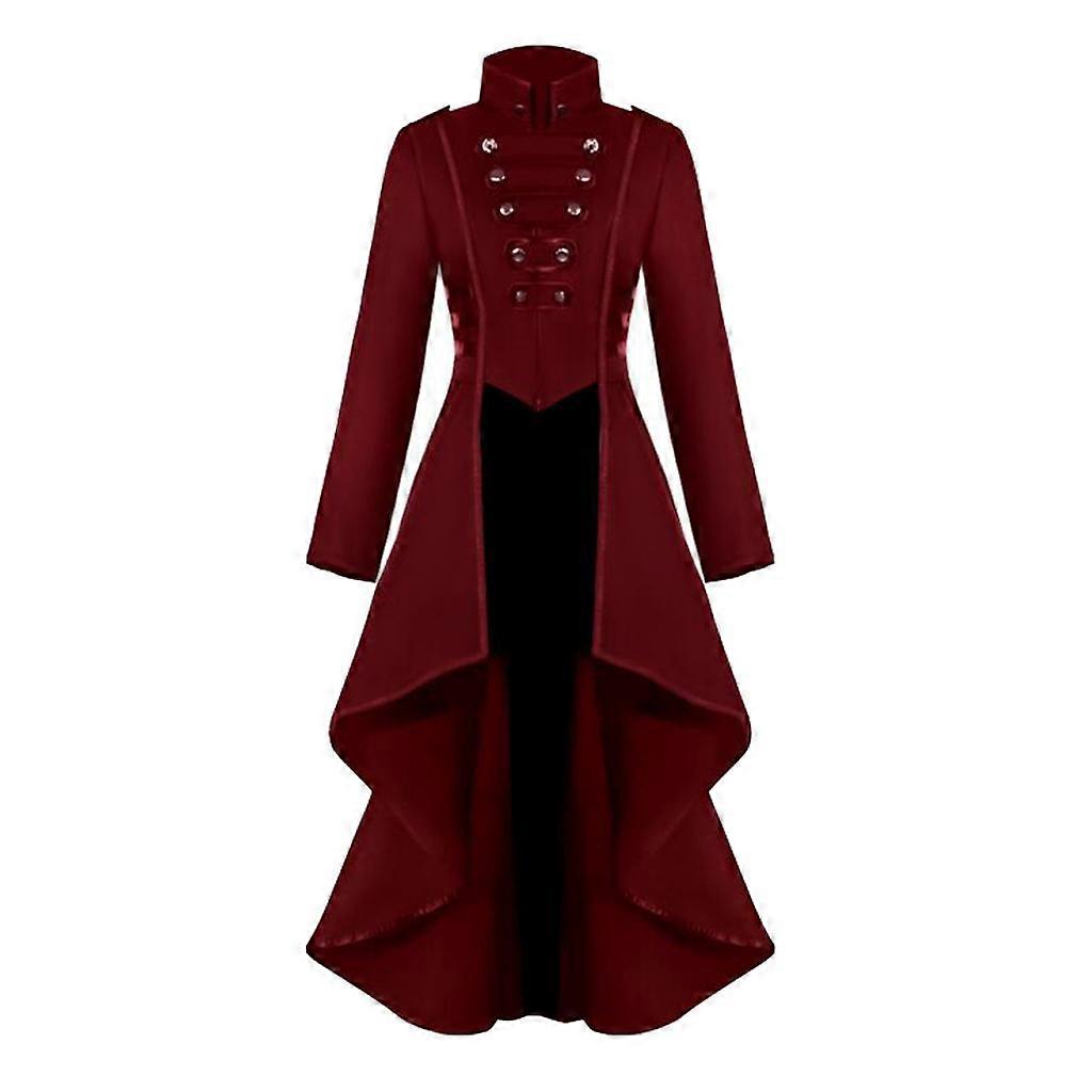 Womens Steampunk Gothic Long Jacket Cosplay