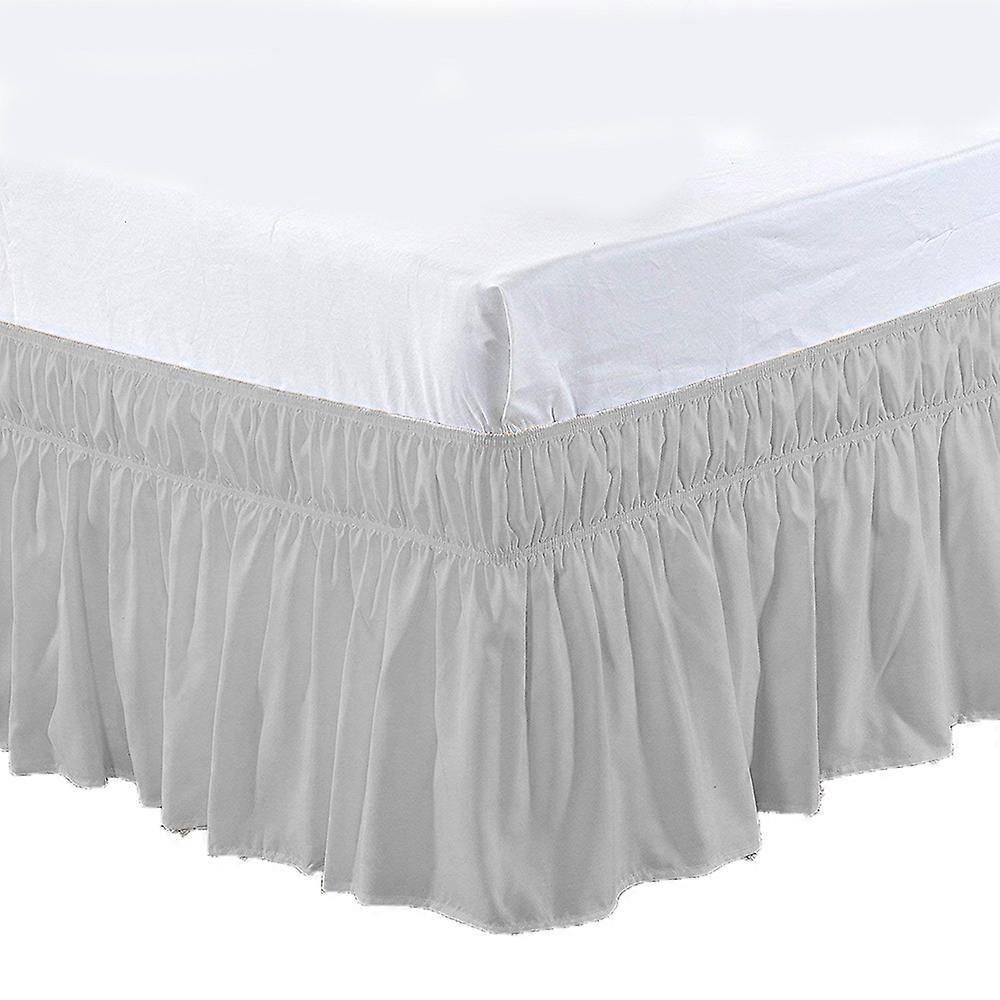 Ruffled Bed Skirt with Adjustable Elastic, Platform-Free Construction for Quick Setup, Microfiber Fabric Fade Resistant Colors, Wrinkle Free for