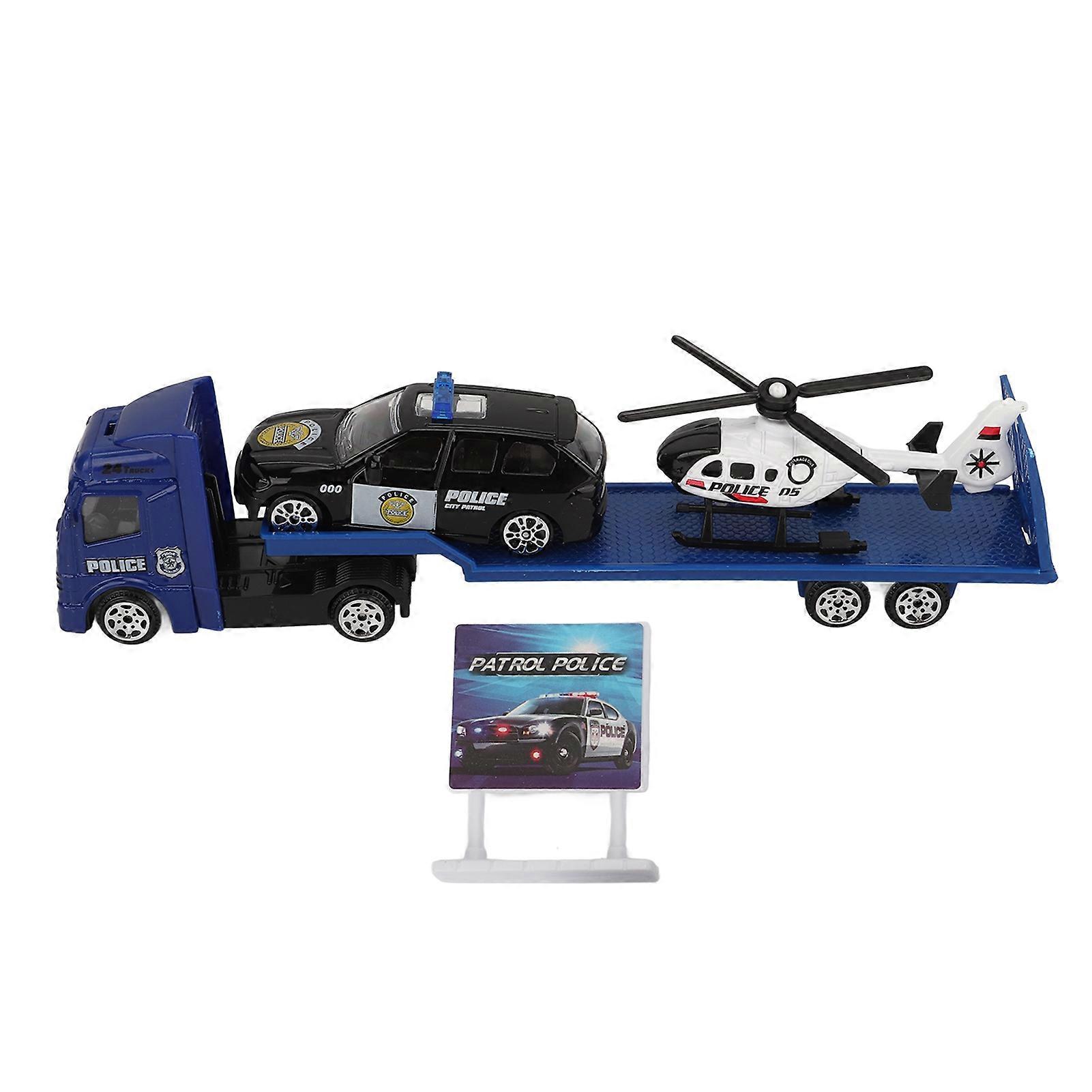 4pcs Set 1: 64 Alloy Engineering Car Vehicle Playset Set Simulation Construction Trailer