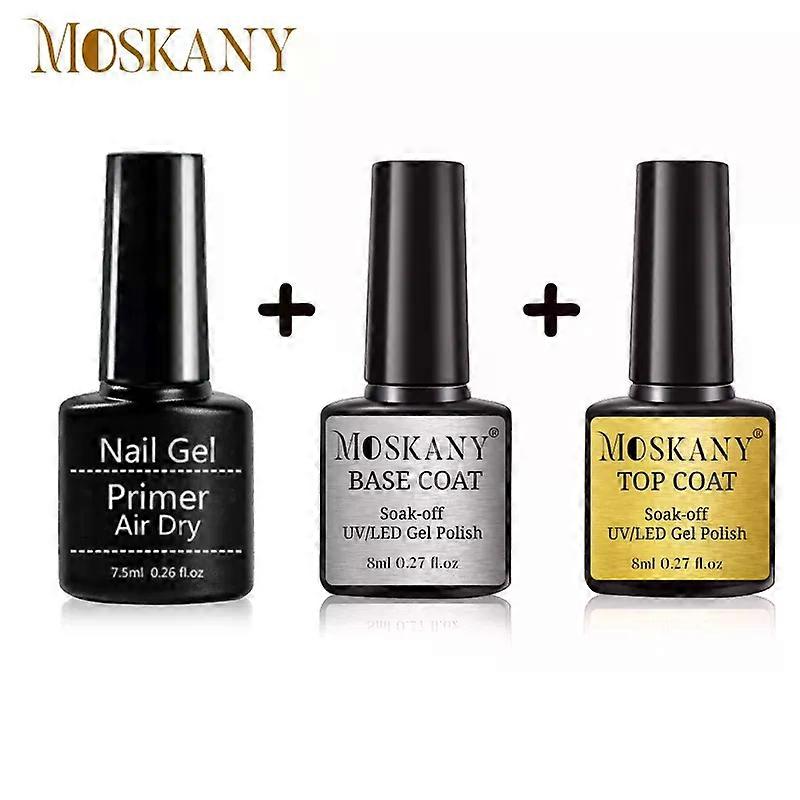 Juego de uñas acrílico sin ácido Primer Nail Art con capa base y capa superior Esmalte de uñas en gel Soak Off para kit de herramientas de diseño de uñas