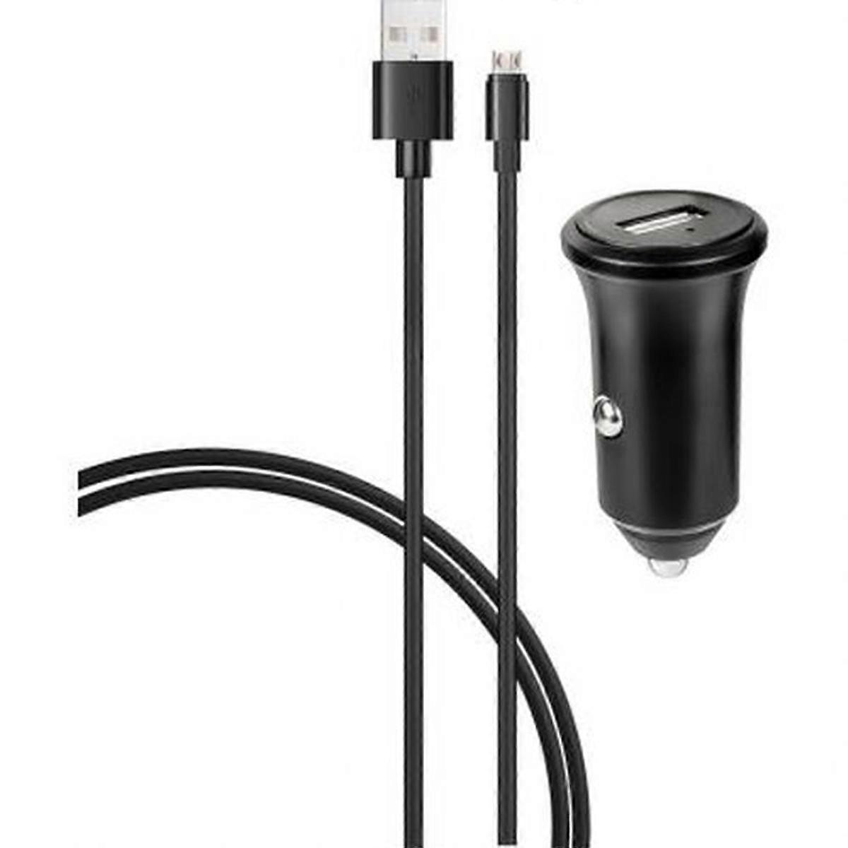 USB A billader 2.4A FastCharge USB A / micro USB-kabel, svart