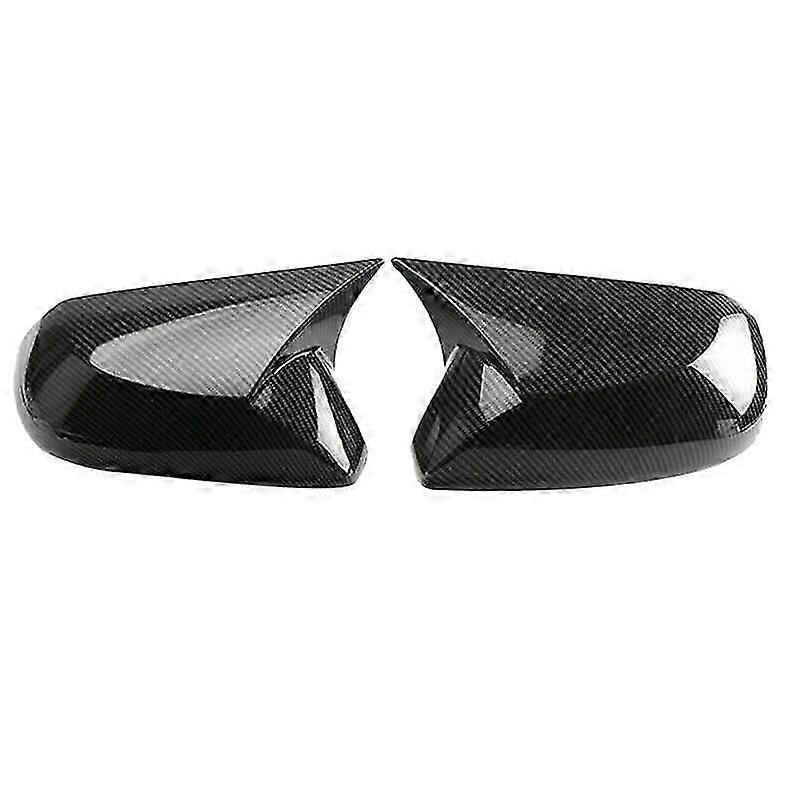 Carbon Fiber ABS Ox Horn Side Door Rearview Mirror Cover Trim Shells Cap for 2018-2023