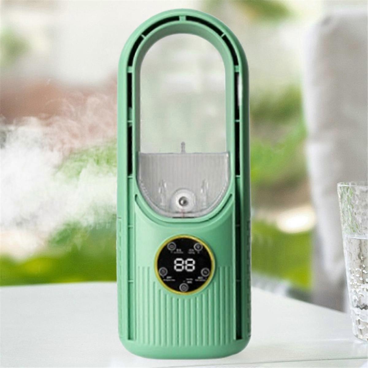 Portable Electric Air Cooler Leafless Fan 6 Speed Silent Timer