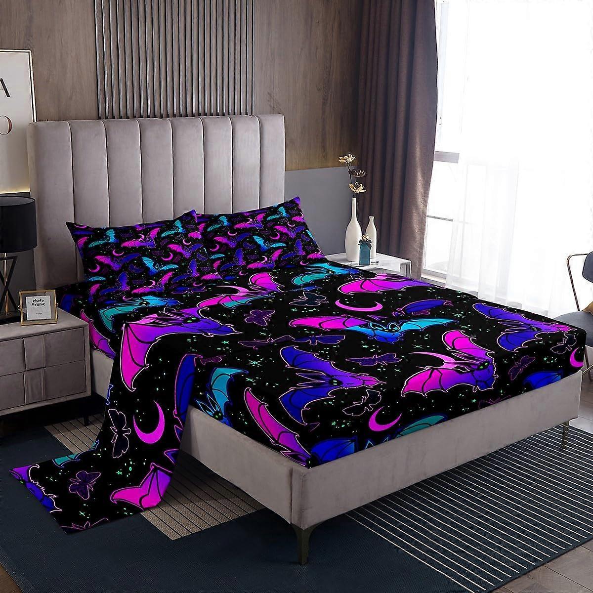 Trippy Colorful Bed Sheets Set for Bedroom Halloween Decor