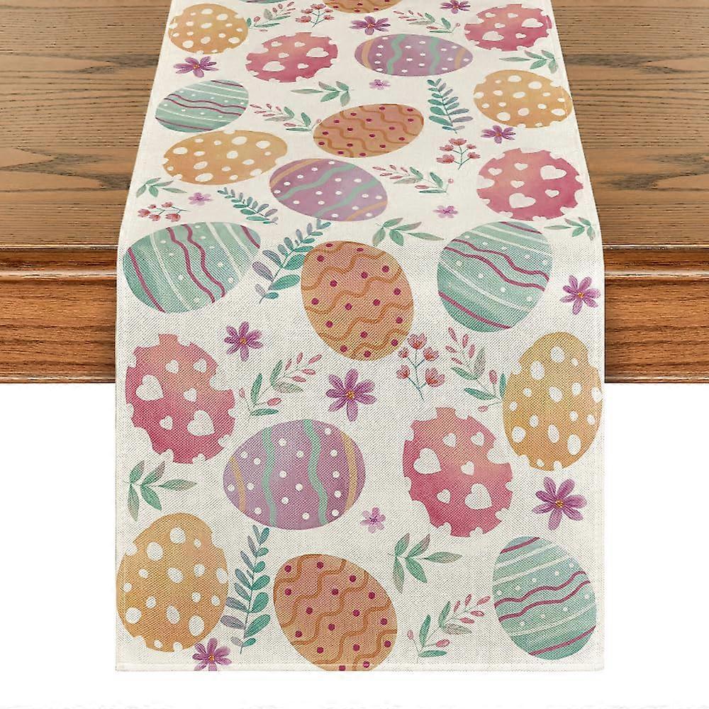 Watercolour Easter Eggs Table Runner, Seasonal Spring Home Decor, 13x60 Inch