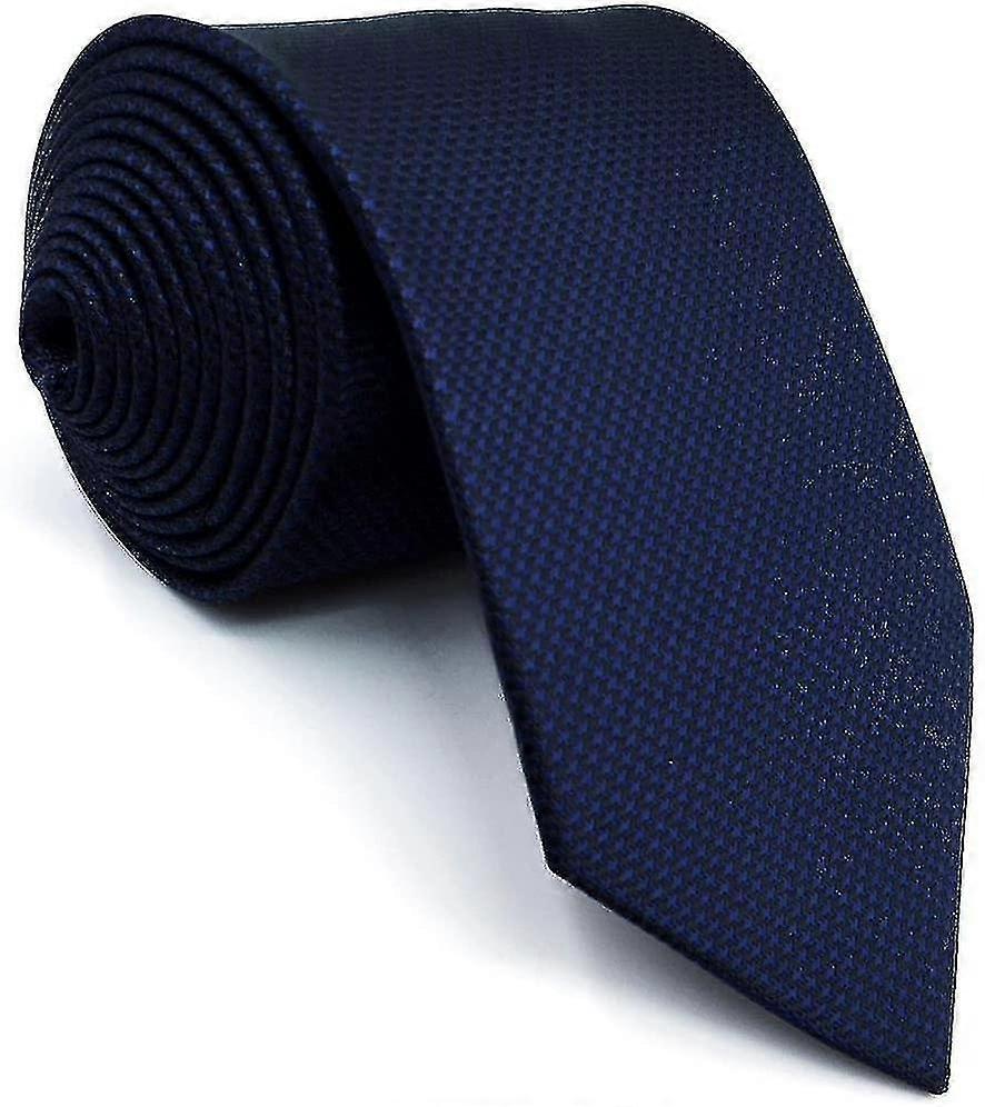 JiaWei Tie Solid Blue Navy Silk Men Navy yAR
