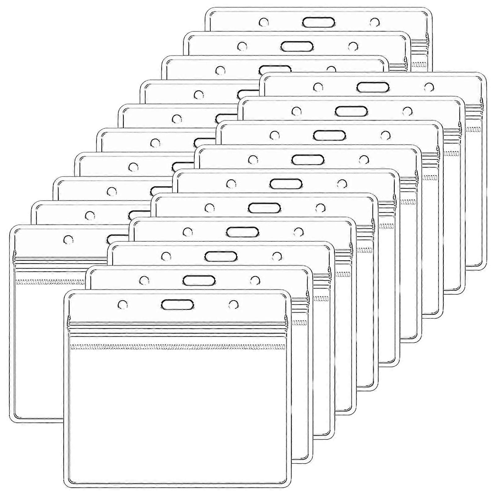 20pcs Clear Plastic Badge Holders, Waterproof Name Tags for Office Use