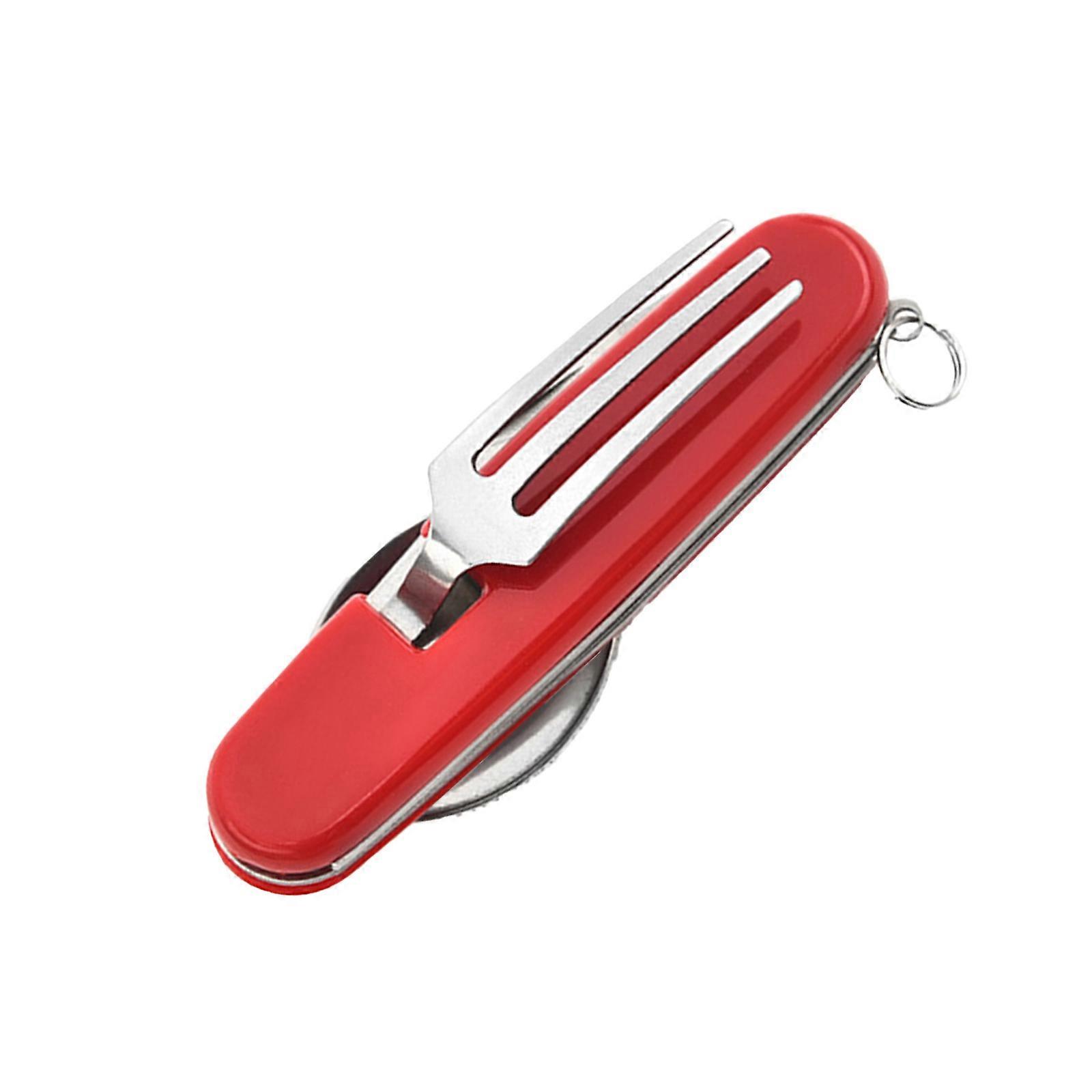 Utomhus Multifunktionella Bestick Kniv Camping Avtagbar Fällbar Kniv Gaffel Sked Flasköppnare Wilderness MultiUse Rostfritt stål CompactFold