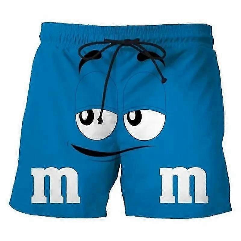 Mäns roliga tecknade 3d tryck strandshorts