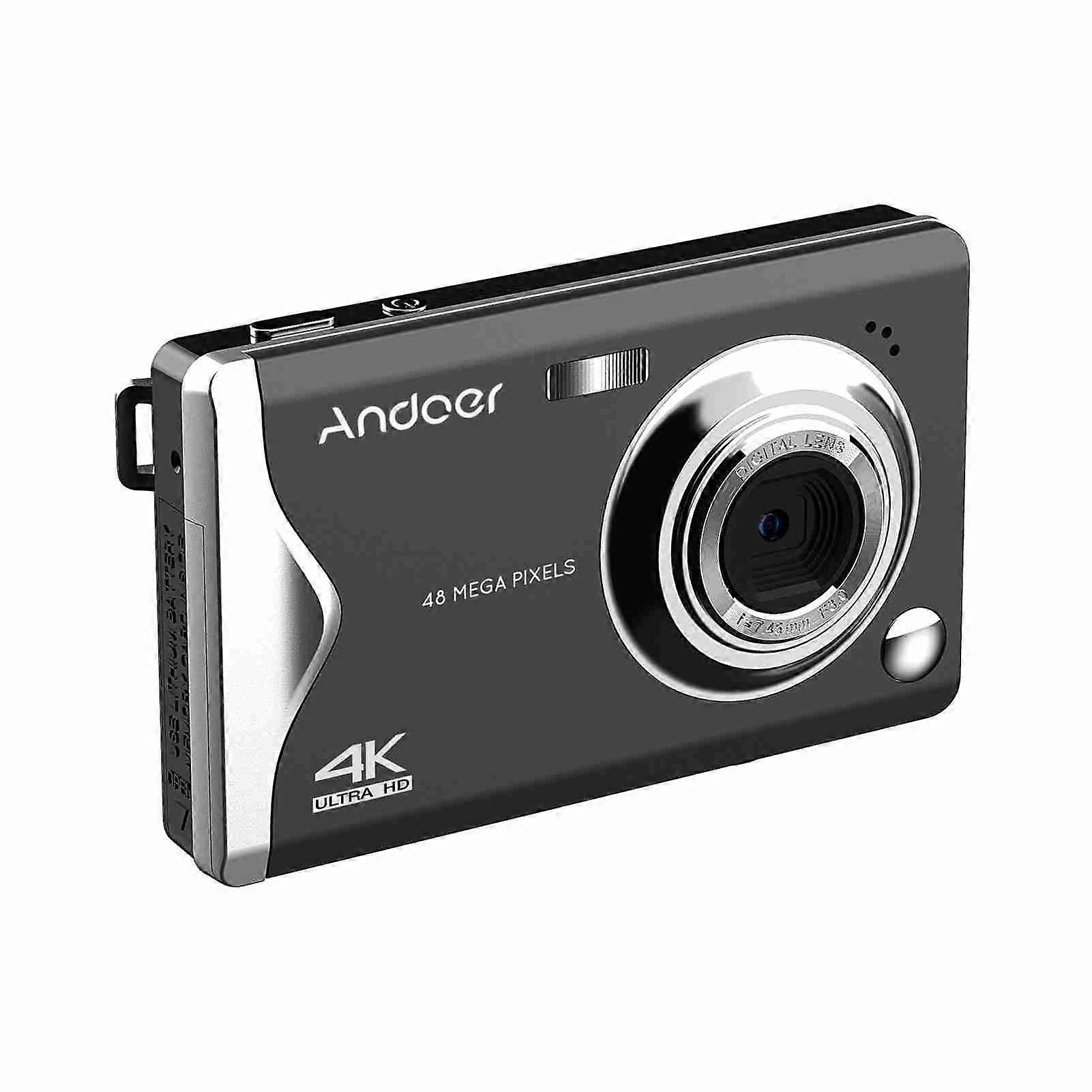 3.0 Inch TFT Portable 4K Digital Camera 48MP 16X Zoom Auto Focus Self Timer Face Detection Anti Shaking with 2pcs Batteries Hand Strap for Childeren