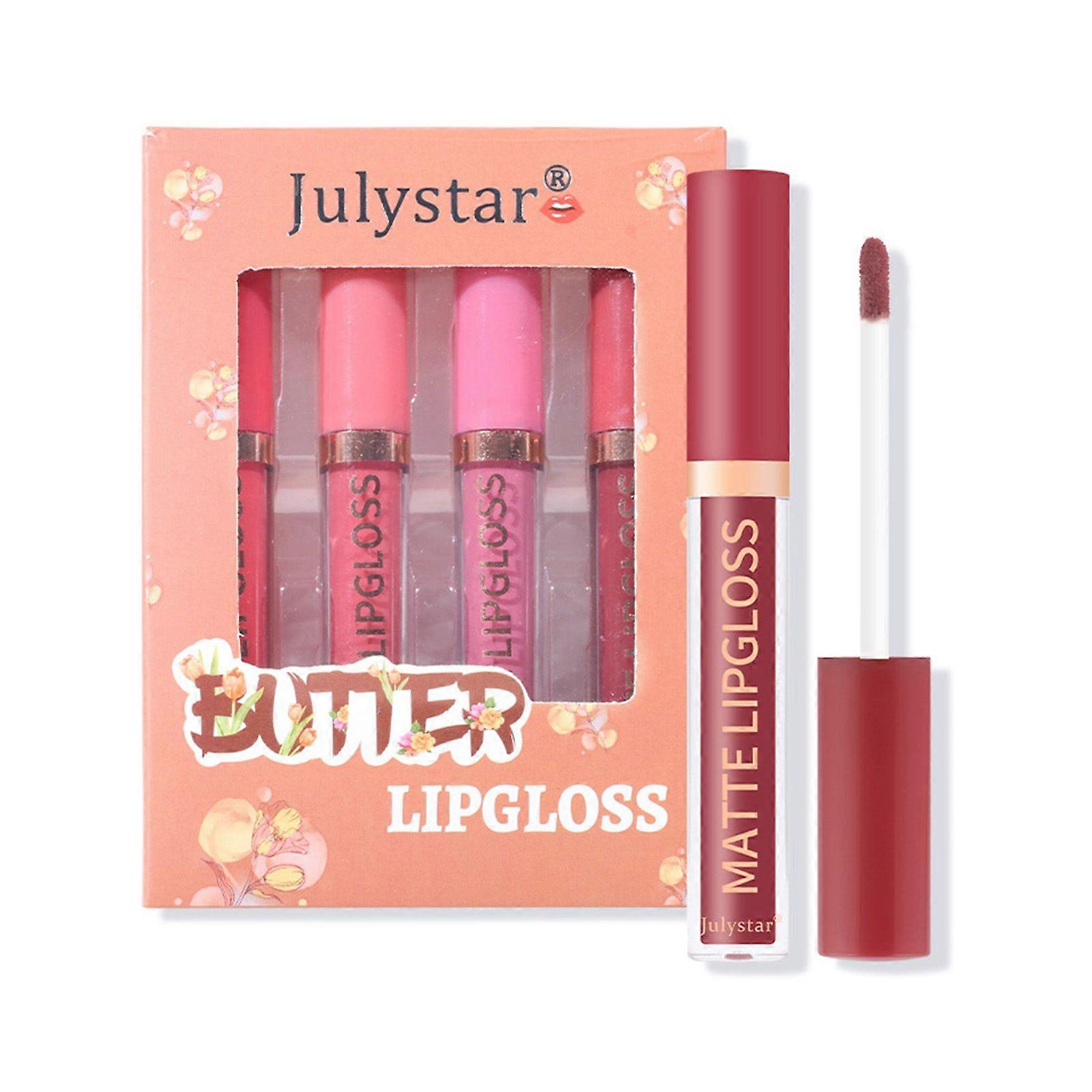 4pcs Pearlescent Non-Fading Lips Gloss Smooth Non-Sticky Liquid Texture Lipstick Ideal for Daily Use and Parties