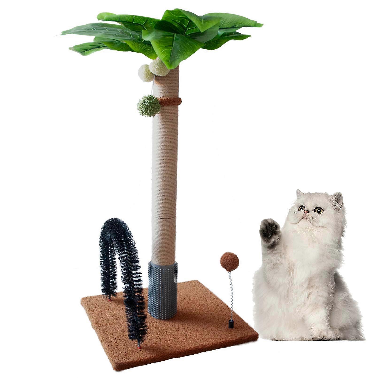 Cat Scratching Posts with Self Groomer,29.5 Tall Inch Cat Scratcher Post Sisal