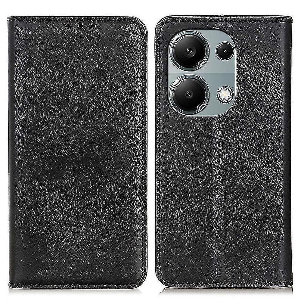 For Xiaomi Redmi Note 13 4G Split Leather Case Magnetic Closure Phone Cover Viewing Stand