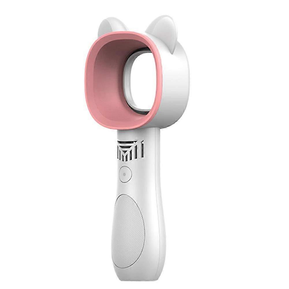Mini Bladeless Fan USB 3-Speed Adjustable Desk Airflow Cooling Fan for Summer, Cartoon Design, White, Compact Size