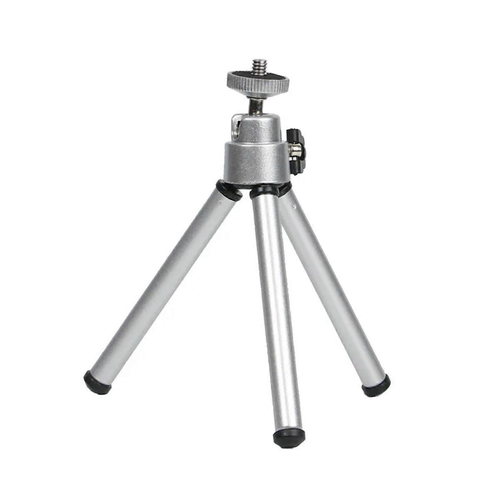 Mini Flexible 2 Section Bracket for Projector Camera Aluminum Alloy Desktop Tripod(Silver)