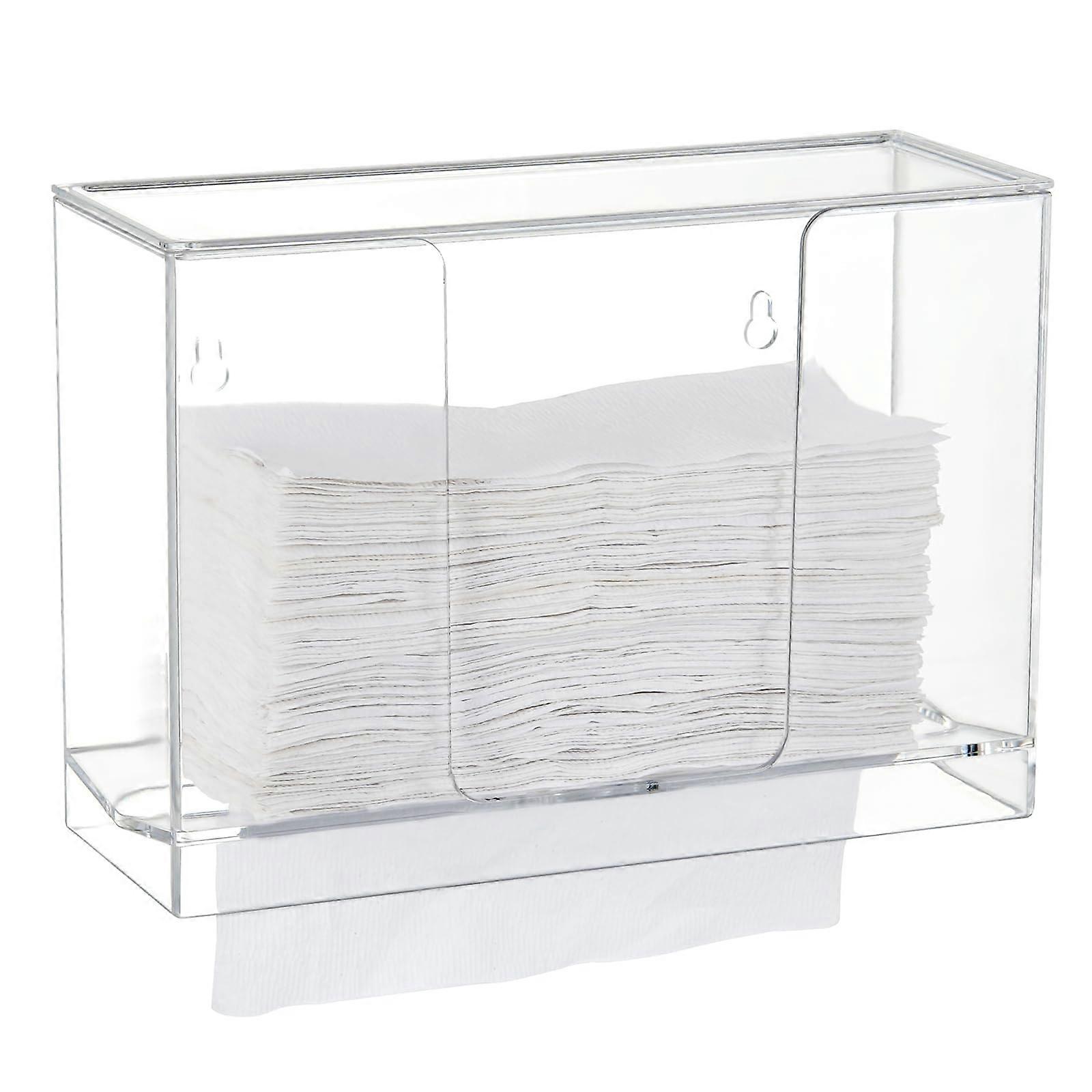 Paper Towel Dispenser Wall Mount Clear Multifold with Lid for Zfold,Cfold or MultiFold Towels
