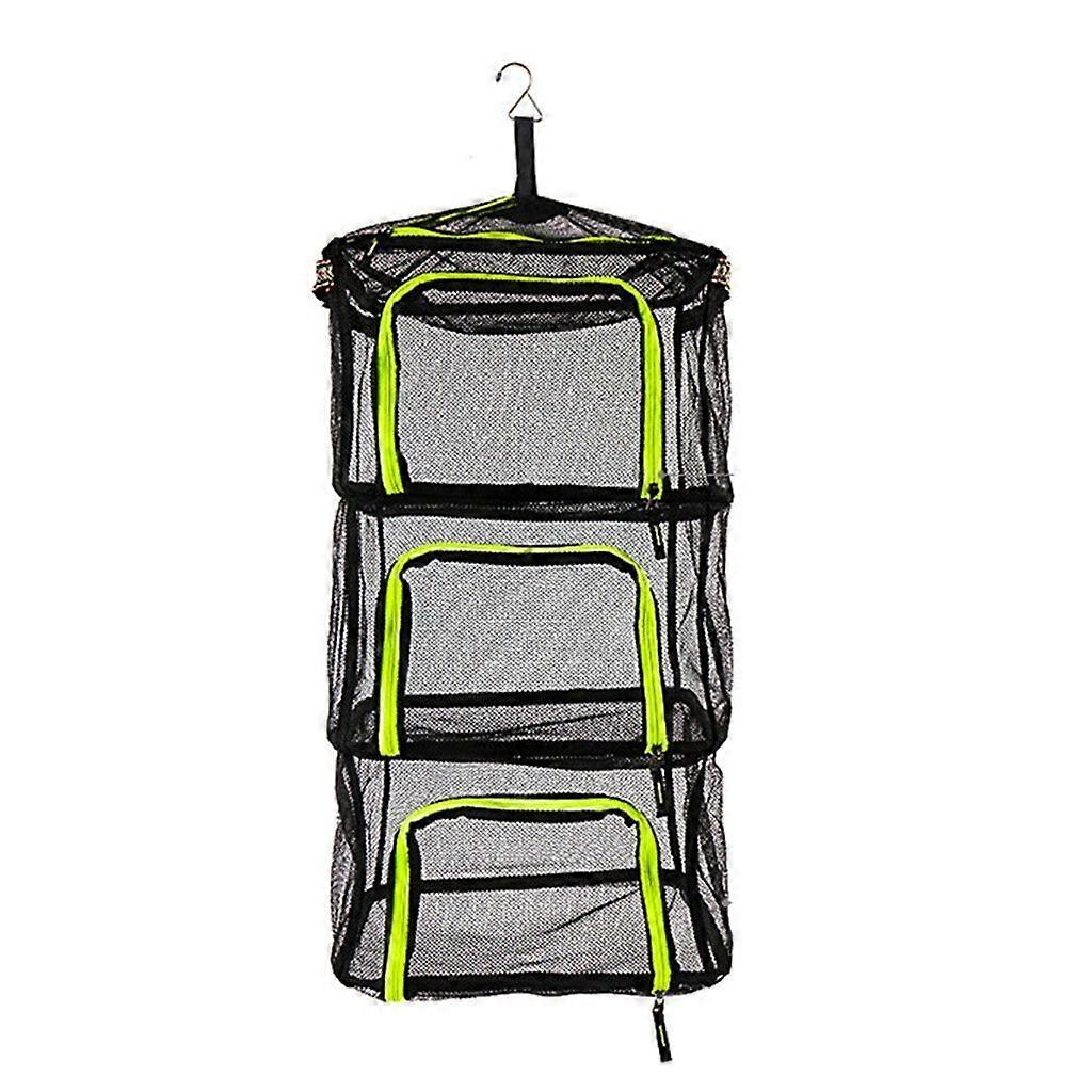 Foldable Hanging Herb Drying Rack with Side Lanyard Camping Dry Zipper Mesh Net