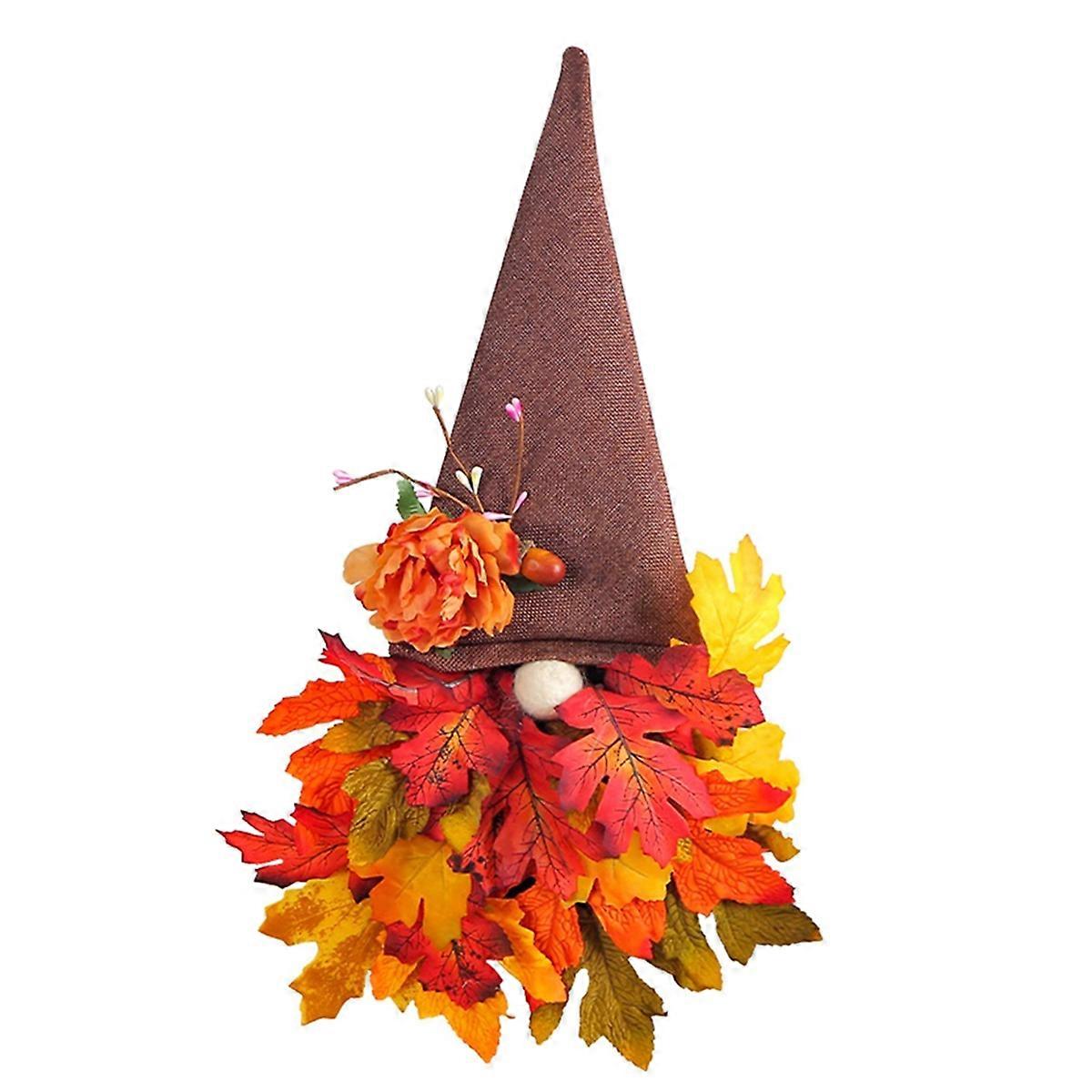 Fall Wreath for Door Decor,Fall Sign with Maple Leaf Fairy
