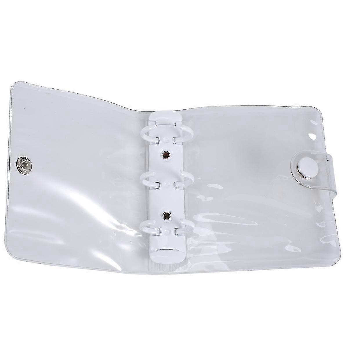 Mini Pockets,3-Hole Refillable Notebook Accessories Set, Transparent PVC Loose-Leaf Notebook Binder