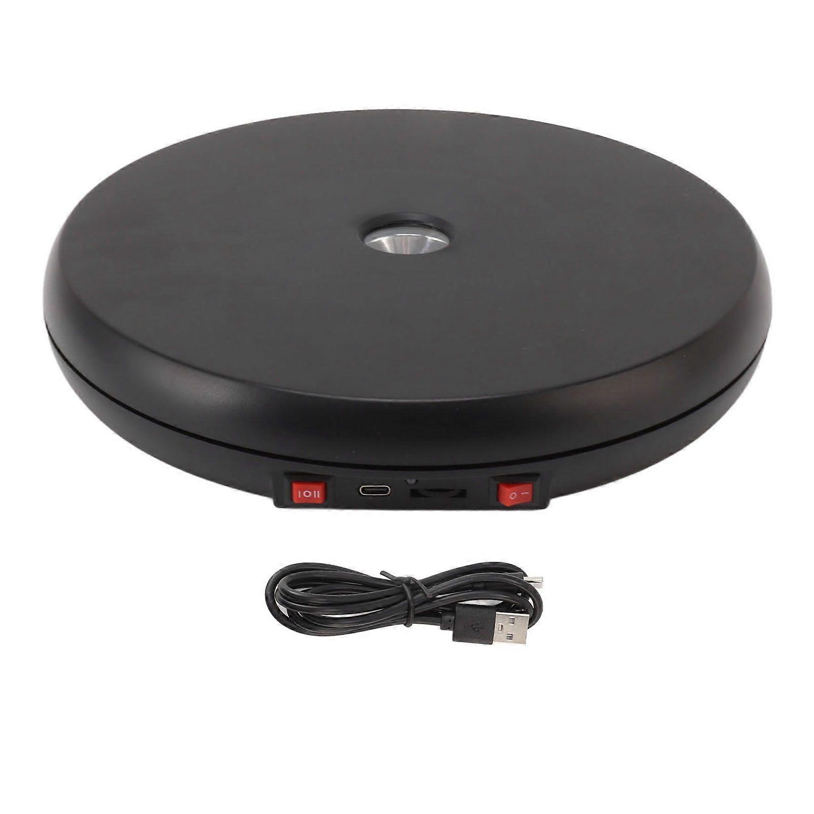 Electric Rotating Display Table LED Light 25cm Noiseless 20kg Load Capacity Turntable Display Stand for Jewelry