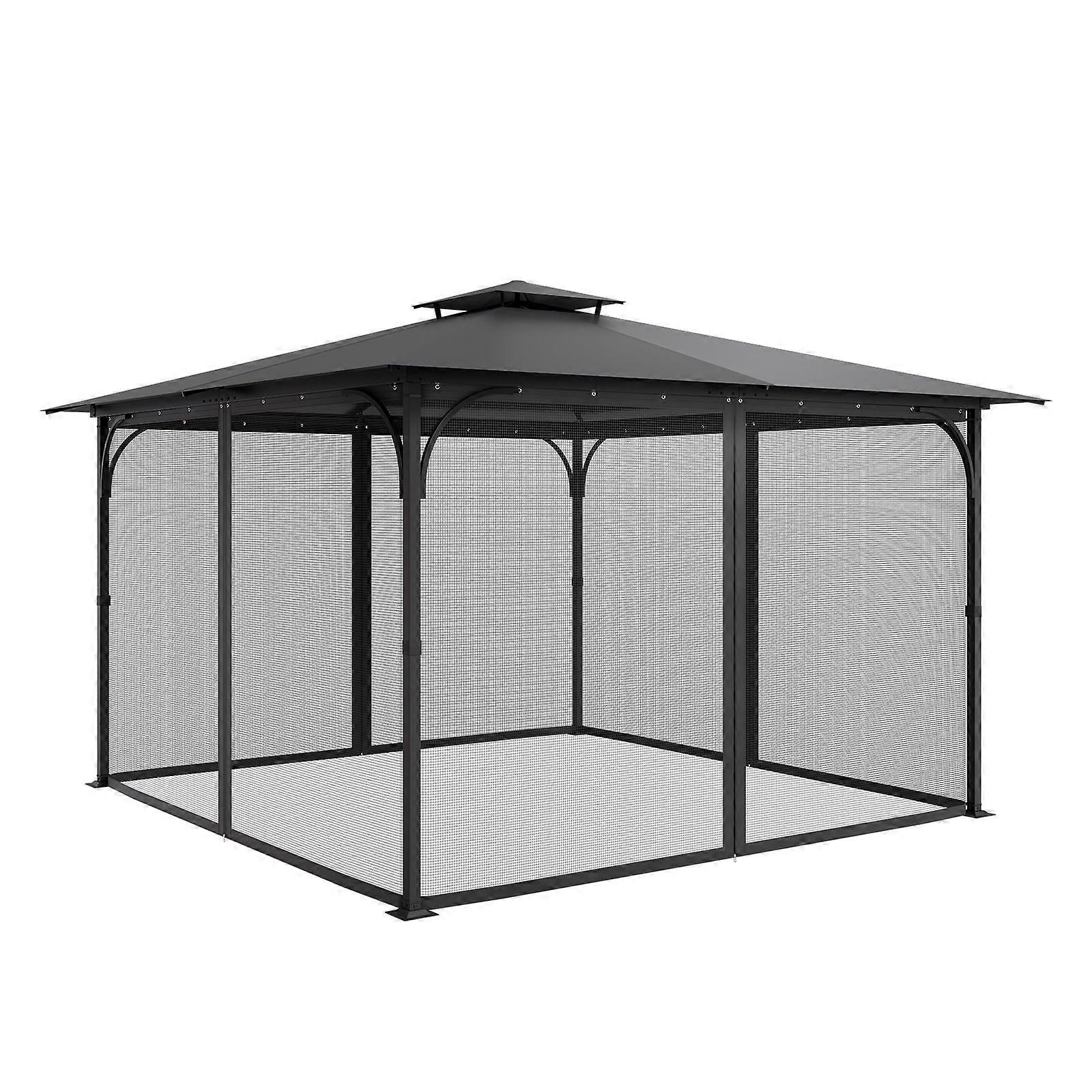 Udskiftning af havepavillonnet, pasform 12 x 12 x 7,5 FT pavillongardin, udendørs havenet, 4-panels sidevæg netnet