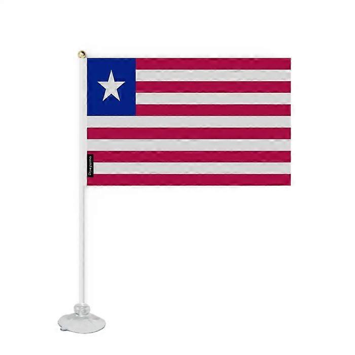 Flag - Liberia - Mini Suction Flag - 14 x 21 cm - Polyester - Double-Sided Print