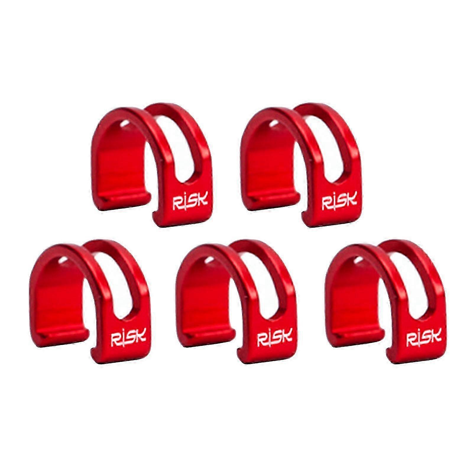 U Shaped Snap Aluminum Brake Line Clips Fixed Tubing C-Type Buckle-color: Red