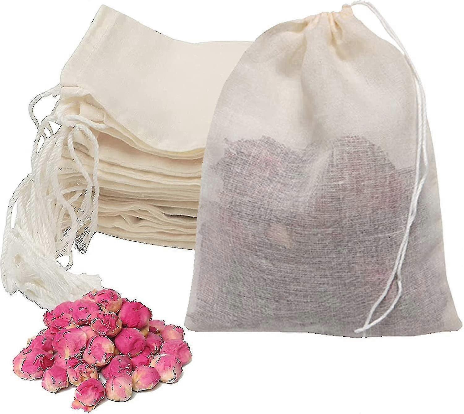 50Pcs Cotton Bag Reusable Tea Bags