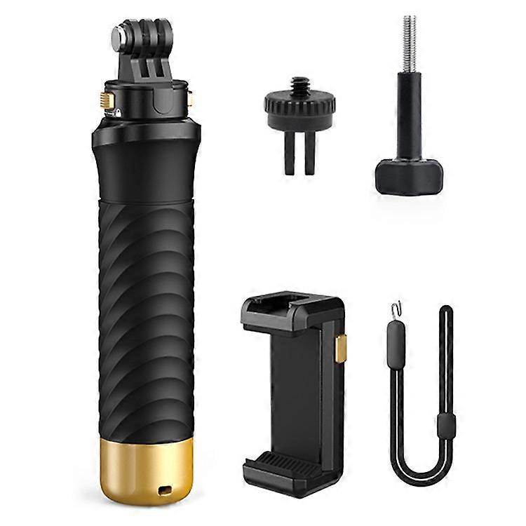 JX-FLB02-M Compatible For GoPro Hero 12 / 11 / 10 Action Camera Floating Hand Grip+Quick-Release Base+Phone Clip