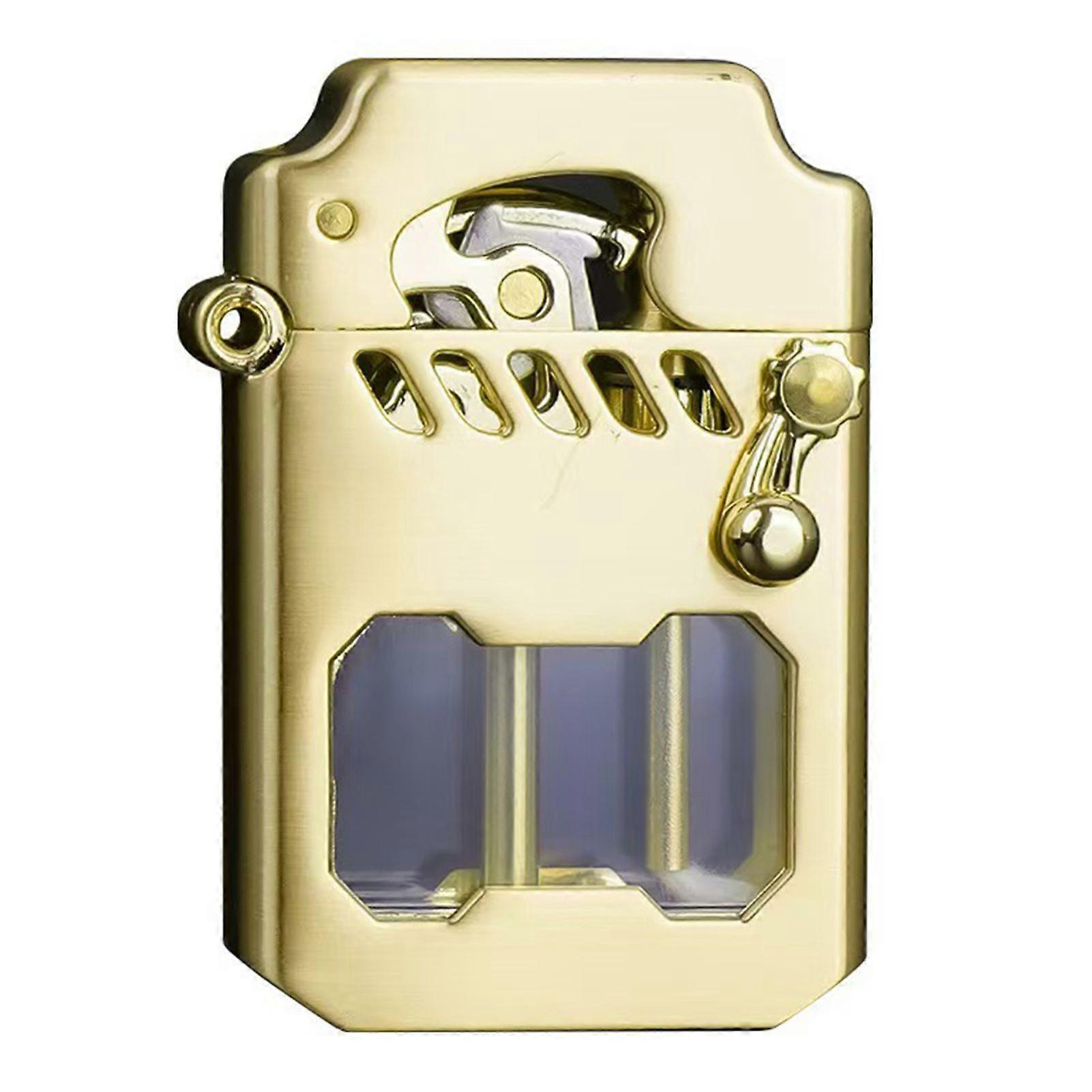 Mecha Metal Rocker Lighter Windproof Kerosenes Lighters with Transparent Oil Tank Dad Present Collectible