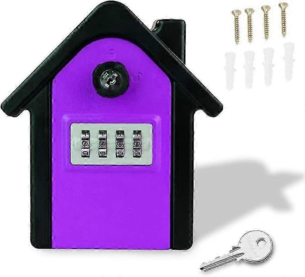 4 أرقام كلمة المرور مفتاح سبائك الزنك مربع التخزين ، مانعة لتسرب الماء في الأماكن المغلقة في الهواء الطلق مع طقم تركيب ، بنفسجي