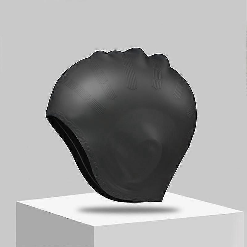 Touca de natação de silicone à prova d'água com proteção para os ouvidos e protetor de cabelo