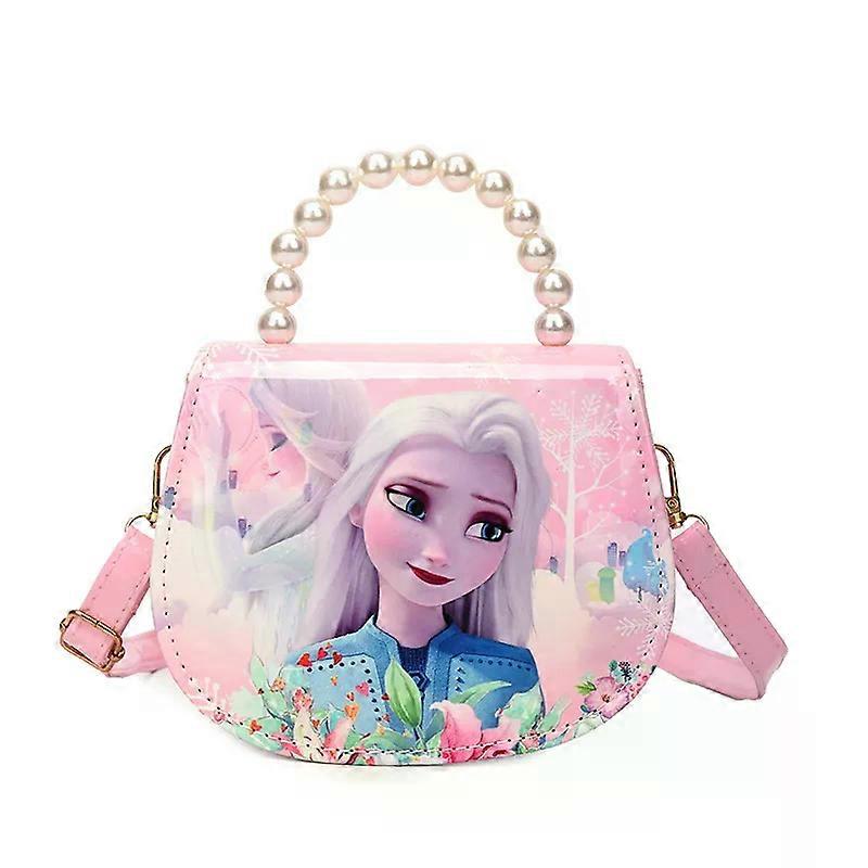 New Frozen 2 Elsa Princess Shoulder Bag Girl Kids Handbag Shopping Bags-pink