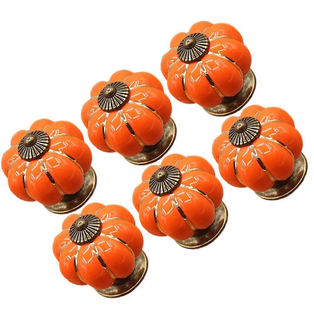 Cabinet Ceramic Knobs, Aesthetic Furnishing Accessories with Timeless Pumpkin Motifs