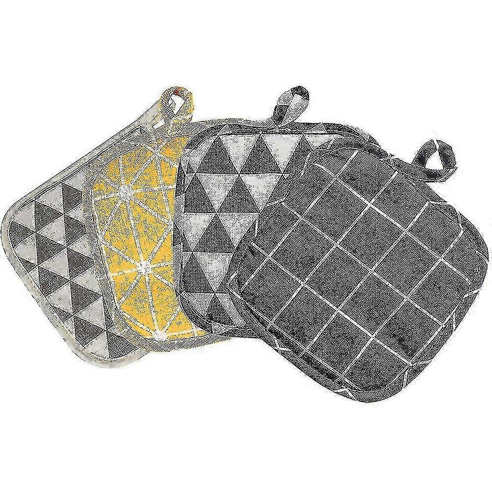 Heat Resistant Cotton Pot Holders Set for Kitchen
